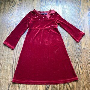 Girls' The Children's Place velvet Dress 6X/7 Red velvet
